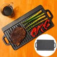 thumbnail image 3 of Griddle Grill Griddle Household Cast Iron Teppanyaki Plate Thickened Rectangular Double Sided Barbecue Grill, 3 of 8