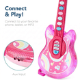 thumbnail image 5 of 19in Kids Flash Guitar for Girls gift,Pretend Play Musical Instrument Toy for Toddlers with Mic,Stand - Pink, 5 of 7