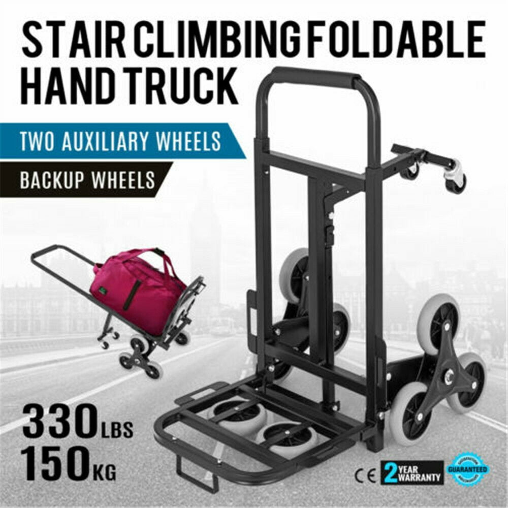 Portable Stair Climbing Folding Cart Climb Moving Up To 150lbs Hand Truck Dolly 