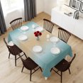 thumbnail image 6 of Khaki Turquoise Ombre Table Cloth Waterproof Tablecloths, Modern Abstract Art Gradient Tablecloth Dining Table Cover for Kitchen Party Tabletop Outdoor, Rectangle Tablecloth 54x108 Inch, 6 of 9