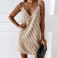 thumbnail image 1 of Vestido De Tirantes Finos Mini vestido con flecos y flecos sin espalda con tirantes finos y borlas para mujer (Champagne L) Cgtredaw Para estrenar, 1 of 1