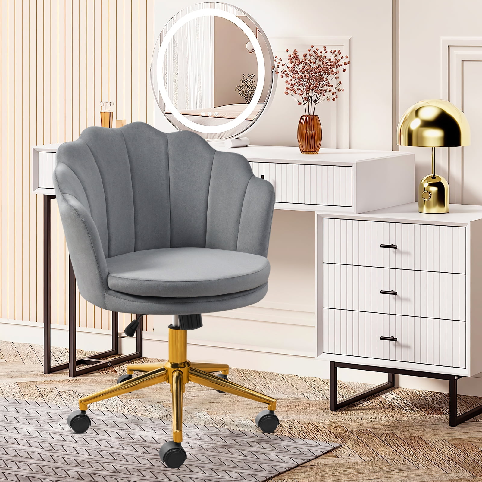 silver velvet dressing table chair Silver Velvet Dressing Table Chair JONPONY Velvet Armless Desk Accent Chair,  Mid-Century Modern, Gold