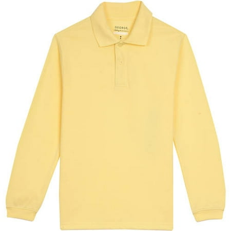 George Boys School Uniforms Long Sleeve Pique Polo Shirt