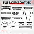 thumbnail image 5 of Ikon Motorsports Front & Rear Bumper Cover, Compatible with 2015-2023 Dodge Charger, Widebody Style Unpainted Black PP Replacement Bumper Conversion with Fender Flares, Side Skirts and Diffuser Lip, 5 of 7