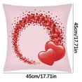 thumbnail image 3 of HongHeng 4Pcs Valentines Day Pillow Covers 17x17, Decorative Throw Pillow Covers with Red Heart Valentine's Day Case Set of 4 for Couch Sofa Living Room Outdoor Decorations, 3 of 9