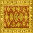thumbnail image 1 of Ahgly Company Machine Washable Indoor Square Abstract Yellow Modern Area Rugs, 8' Square, 1 of 4