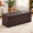 Brown Leather-43"D x 15"W x 15"H, variant on Leopard Print Leather 30"D x 15"W x 15"H Folding Storage Ottoman Bench