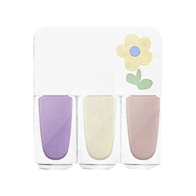 Three Color Nail Polish No Baking Quick Drying Set Durable Tearable Water Based Manicure 1ml