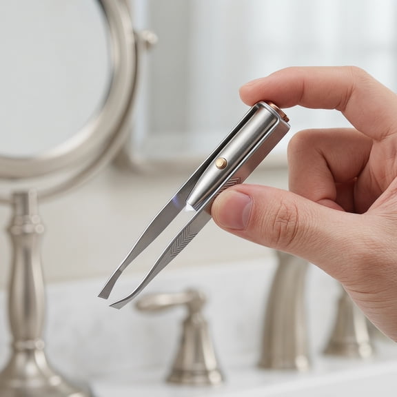 CRILSTYLEO Facial Tweezers with LED Light Designed for Accurate Eyebrow Hair Removal Assorted Colors
