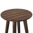 Manor Park Outdoor Acacia Wood Round End Table, Dark Brown