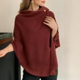 thumbnail image 4 of HongQid Women's Knitted Shawls Scarf Poncho Sweater with Buttons Lightweight Spring Fall Wraps, 4 of 6