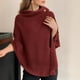 thumbnail image 4 of Capa larga con botones para mujer, chal para mujer, chal tejido, cárdigan, capa de lana, tops con hombros descubiertos, chales, bufanda, chal de color liso para mujer, ropa para muñecas, 4 of 6
