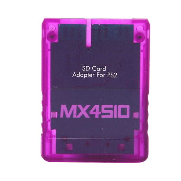 Adaptador de tarjeta de almacenamiento Plug and Play transparente Consola de juegos profesional Lector de tarjetas de memoria para PS2 Púrpura