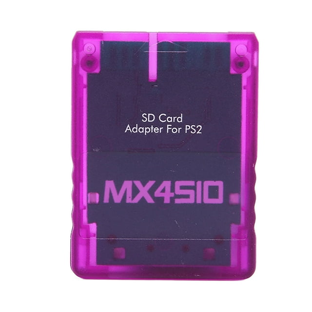 Adaptador de tarjeta de almacenamiento Plug and Play transparente Consola de juegos profesional Lector de tarjetas de memoria para PS2 Púrpura