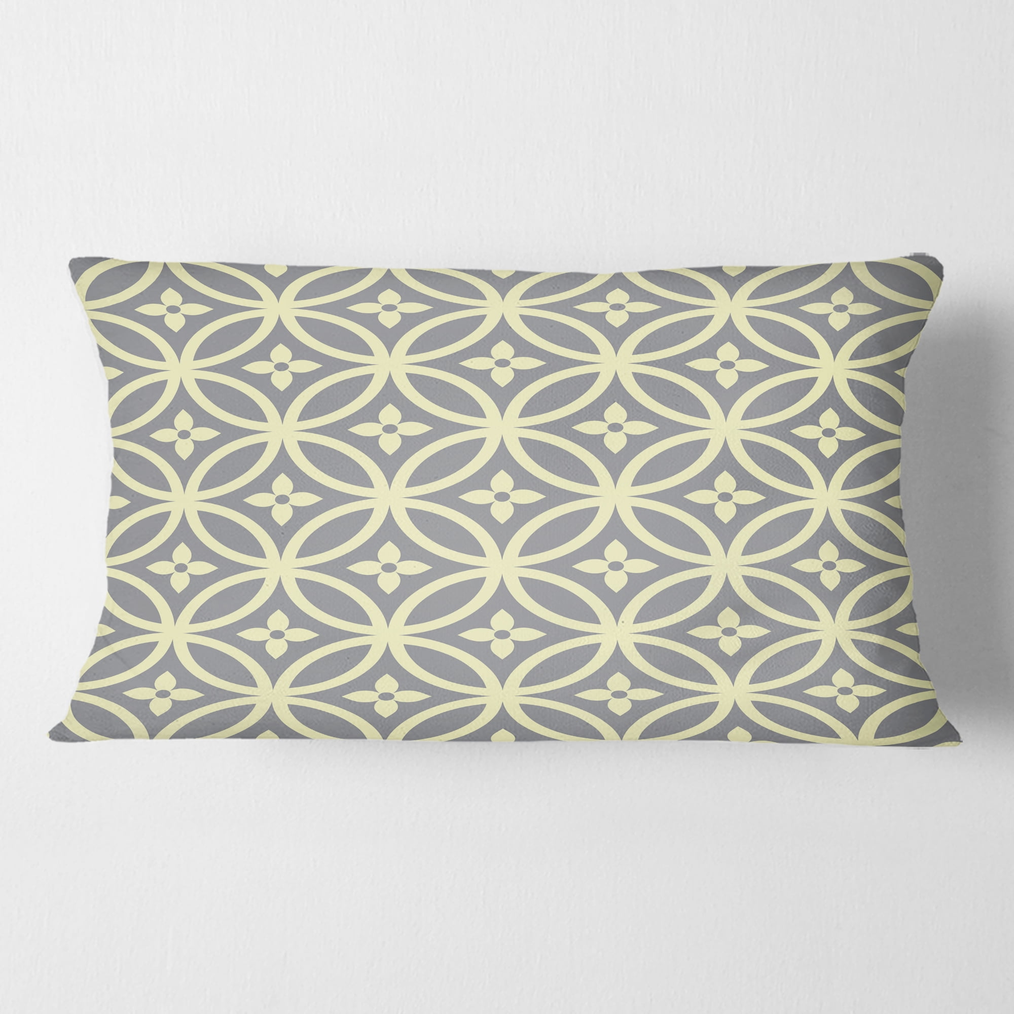 Designart Retro Ornamental Pattern II' Mid-Century Modern Throw Pillow - 12x20