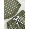 thumbnail image 6 of Miaouyo Kids Baby Boy Summer Outfits Striped Sleeveless Tank Tops and Stretch Casual Shorts with Pocket Set, 6 of 8
