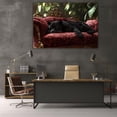thumbnail image 5 of Mudket Framed Leopard on Red Velvet Sofa Canvas Wall Art, Luxury Cheetah Print Living Room Wall Decor, Trendy Animal Wall Art Ready to Hang - 12"L x 8"W, 5 of 10