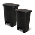 thumbnail image 1 of Open Box Glad 13 Gal Trash Can with Step Pedal and Odor Protection, Black, Pack of 2, 1 of 12