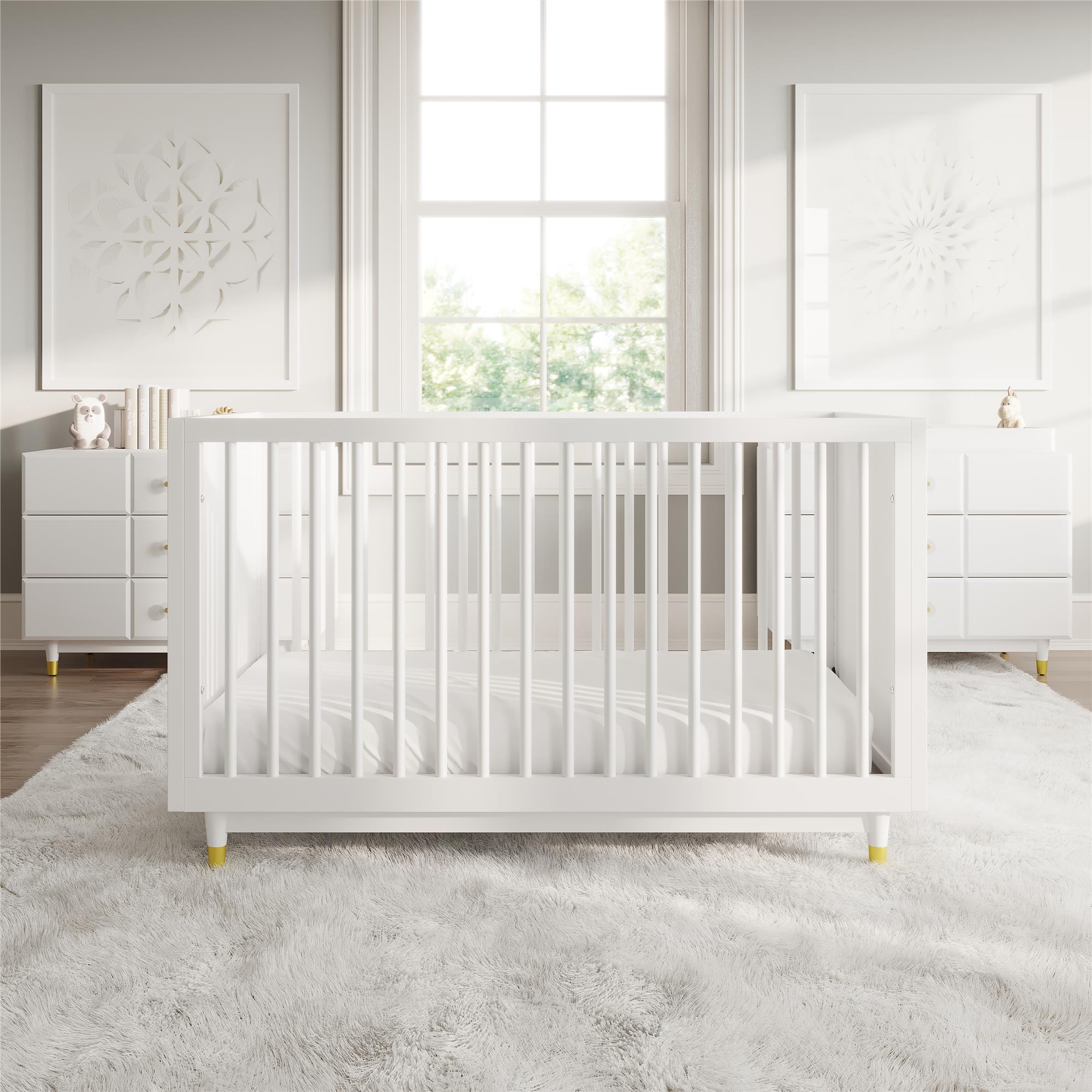 Little Seeds Aviary 3-in-1 Crib with Adjustable Mattress Height, White - image 2 of 32