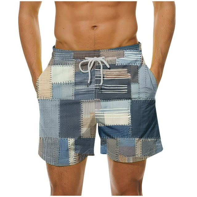 Men's Big&Tall Swim Trunks, Mens Swim Trunks Bathing Suit 5 Inch Quick Dry Swim Shorts with Pockets Swim Suits Hawaiian Shorts for Men S-5XL