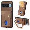 thumbnail image 1 of For Google Pixel 9 / Pixel 9 Pro Case with Card Slot Kickstand Leather TPU Phone Cover - Green, 1 of 5