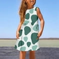 thumbnail image 2 of Gelikeya Big Girls Summer Dresses Fashion Cute Design Plaid Printed Casual Sleeveless Sun Dress Soft and Comfortable for Kids, Size 9-10 , Green, 2 of 5