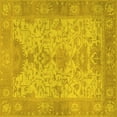thumbnail image 1 of Ahgly Company Machine Washable Indoor Square Oriental Yellow Traditional Area Rugs, 7' Square, 1 of 4