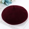 thumbnail image 1 of Boina de primavera, otoño e invierno, estilo hongo, gorro de mujer, gorro de calabaza transpirable, gorro de pintor de lana, 1 of 6