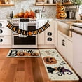 thumbnail image 5 of SuChun Kitchen Rug Halloween Kitchen Carpet Set 2 Pcs Non Slip Halloween Rugs Bats Black CatsBoo Pumpkin Mats Home Decor Halloween Decor Holiday Kitchen Rug Sets, 5 of 5