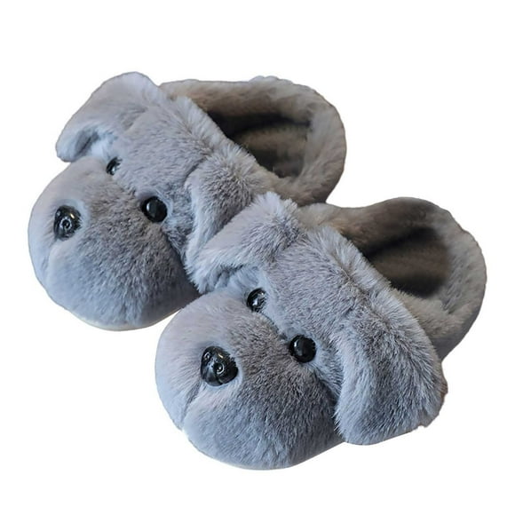 Chaussons d'Hiver Mignons à Motif pour Enfants Garçons et Filles, Chaussons pour Bébé, Chaussons pour Filles Gris 31/6 A-7 A