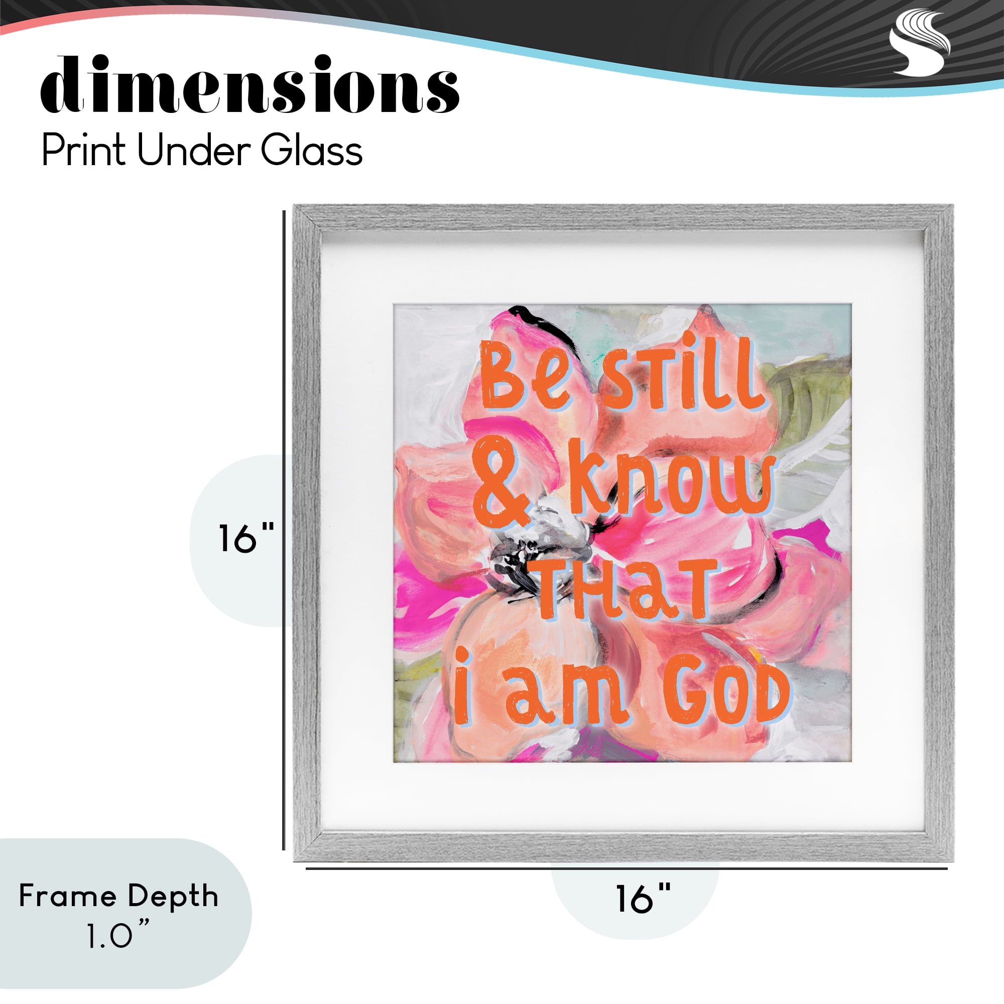 Stupell Industries Bright Be Still Scripture Gray Framed Print Under Glass, design by Lanie Loreth