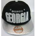 thumbnail image 4 of Georgia Men's Adjustable Snapback Baseball Cap (Black/Silver Textured Bill), 4 of 4