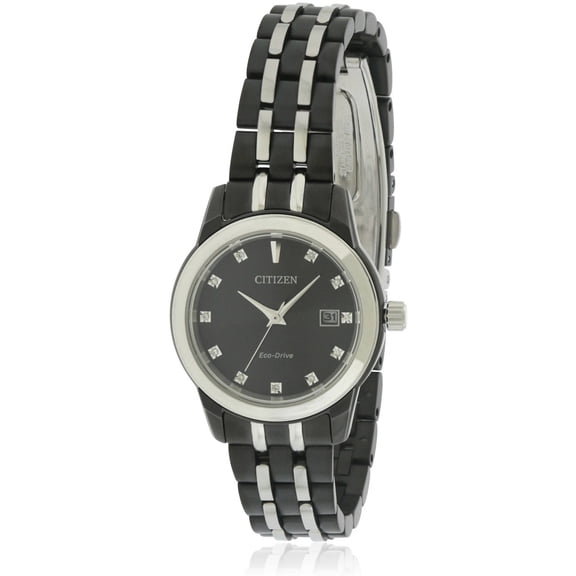 CITIZEN Women's Eco-Drive Corso Black Stainless Steel Watch EW2398-58E
