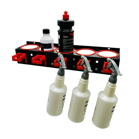 

JahyShow Spray Bottle Storage Solution - Wall-Mounted Rack for Abrasives and Cleaning Agents - Black