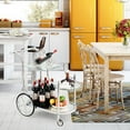 thumbnail image 3 of Giantex Glass Rolling Bar Cart, Mobile Wine Tea Serving Cart w/Universal Wheels, 3 of 10
