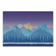 thumbnail image 1 of Mountain Cutting Board, Cartoon Woodland Landscape with Fir Trees at Sunset, Decorative Tempered Glass Cutting and Serving Board, Small Size, Purple Blue and Yellow, by Ambesonne, 1 of 1
