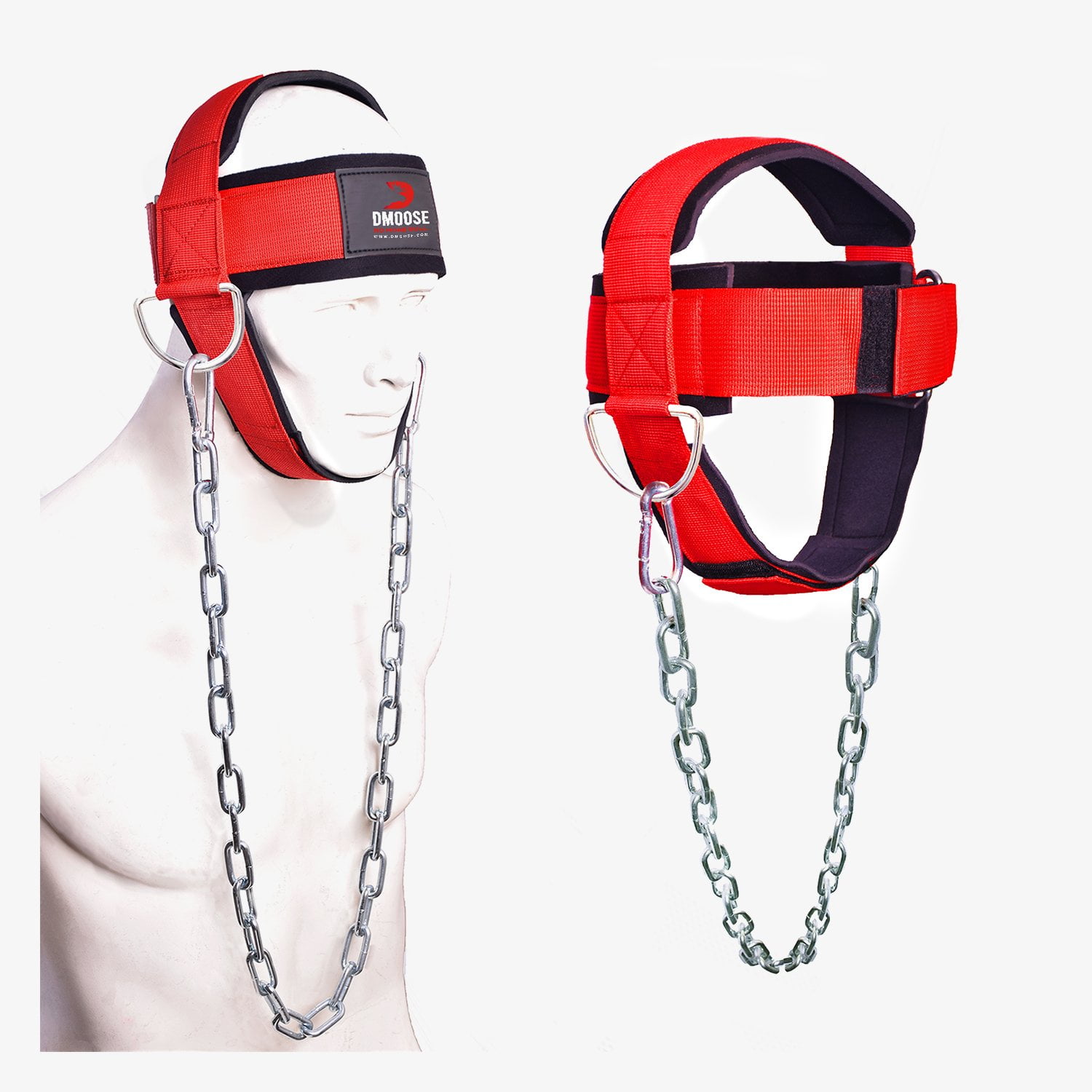 DMoose Fitness Neck Harness for Weight Lifting, Resistance Training and Injury Recovery, Blue