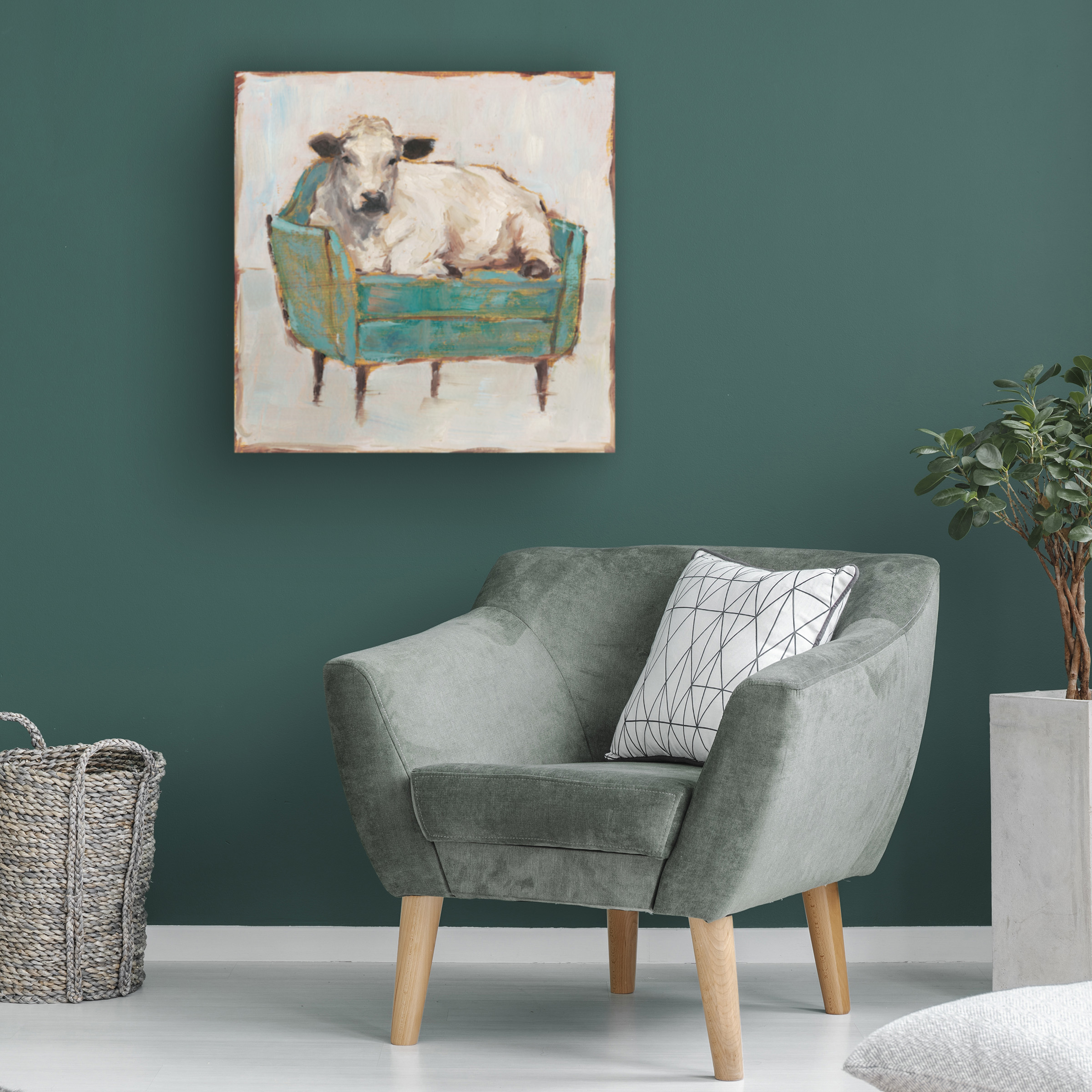Trademark Fine Art Ethan Harper Moo-ving In I Canvas Wall Art - 35x35