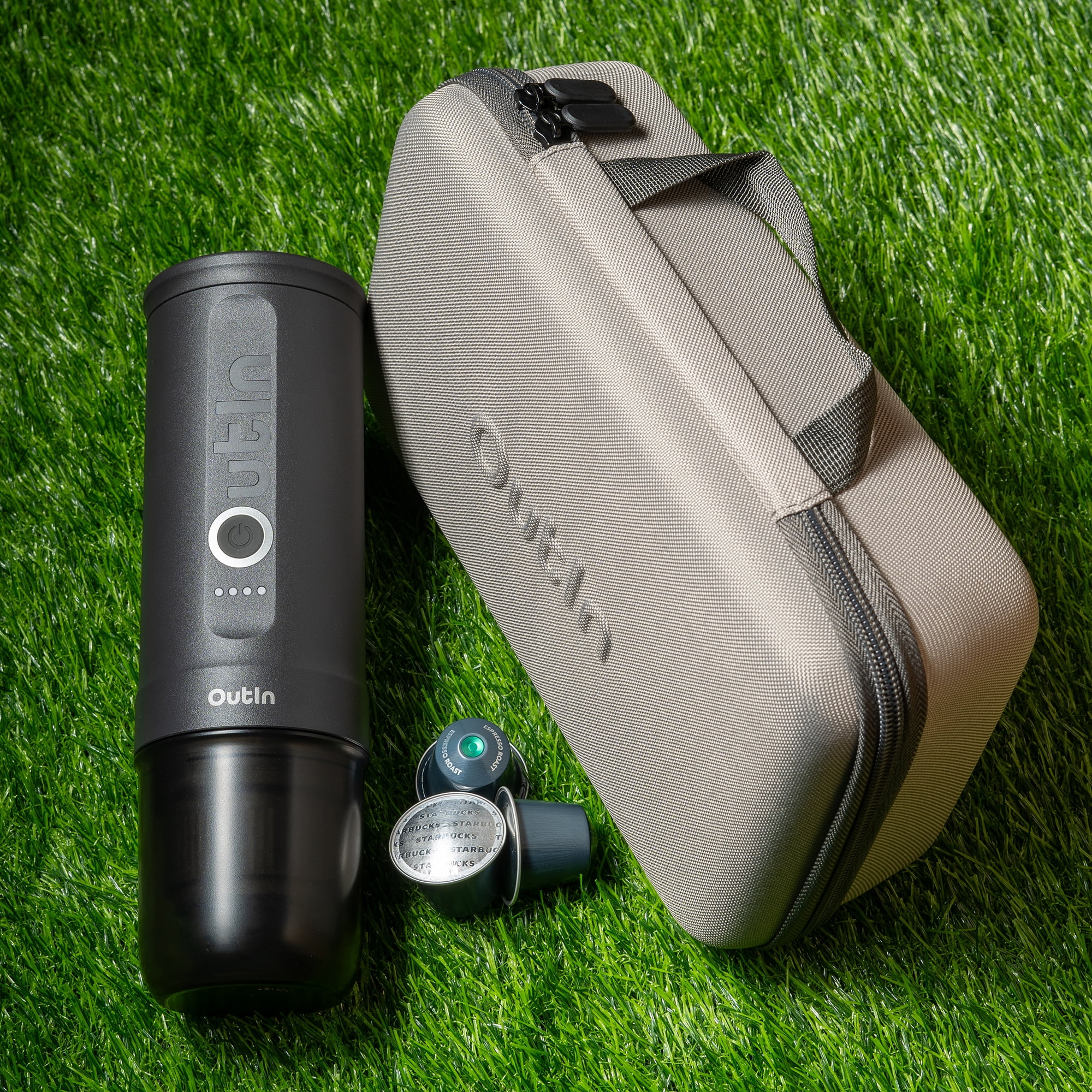 OutIn Nano Portable Electric Espresso Machine Travel Kit (Space Grey)