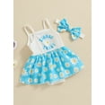 thumbnail image 3 of Bagilaanoe Newborn Baby Girl Summer Rompers Dress Floral Print Sleeveless Bodysuits + Headband 3M 6M 9M 12M 18M Infant Patchwork A-line Dresses, 3 of 7