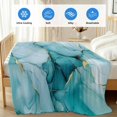 thumbnail image 4 of Marble Teal Cooling Blanket, Lightweight Breathable Summer Throw Blanket with Double Sided Cold Effect, Golden Ink Painting Abstract Modern Picnic Beach Blankets Bed Sheet for Hot Sleepers 40"x60", 4 of 8