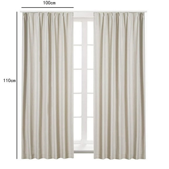 zanvin Home Textiles 2PCS 100x110cm Beige Fenêtre Rideau Chambre Balcon Étude Rideau Tissu Gifts pour la Famille sur le Dégagement, Beige