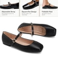 thumbnail image 6 of CHICVOMEY Flats for Women Mary Jane Flats Square Toe Comfort Ballet Flats with Memory Foam Insole Dressy Flats Shoes Wide Feet Friendly, 6 of 7