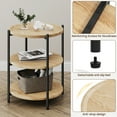 thumbnail image 6 of End Side Table, 3-Tier Coffee Table Small Round Table, Narrow Nightstand for Living Room Bedroom Outdoor, Wood Color, 6 of 9