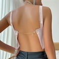 thumbnail image 6 of BLVB Women Metal Sequin Sparkle Glitter Camisole Tops Spaghetti Strap Backless Chain Crop Tops Blouse for Night Club Party Silver, 6 of 6