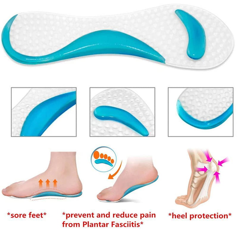 Silicone Gel Pad Arch Metatarsal Support Massage Non-Slip High-Heel Insoles GX 