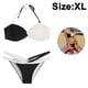 thumbnail image 2 of Conjunto de bikini para mujer, traje de baño con lazo en la parte inferior, bandeaukini, cuello halter, conjuntos de bikini de 2 piezas, 2 of 5
