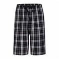 thumbnail image 6 of GLOBAL Men's Cotton Yarn Pajamas Shorts - Plaid Pajama Shorts for Men - PJ Bottoms with Pockets, 2-Pack, 6 of 8