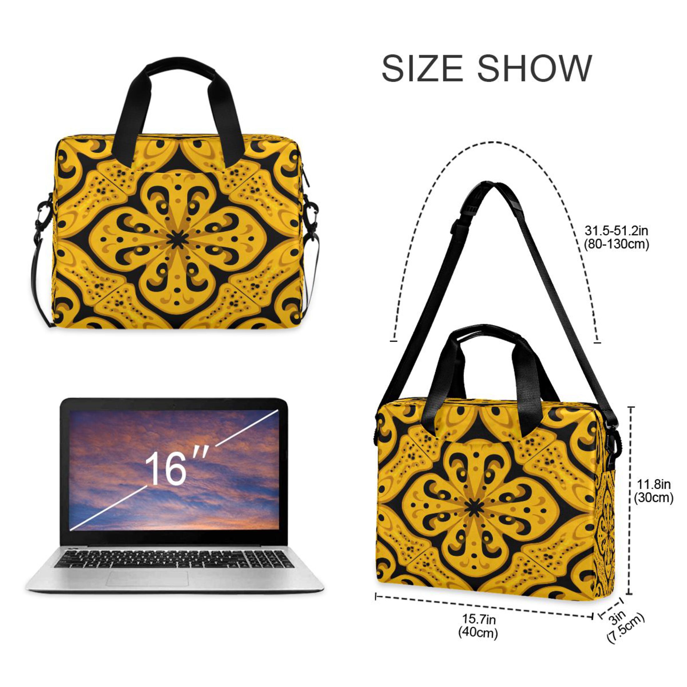 Laptop Bag Laptop Briefcase 15.7 x 3 x 11.8 Inches Laptop Bag Briefcases Laptop Storage Travel Laptop Bag Work Laptop Bag Yellow