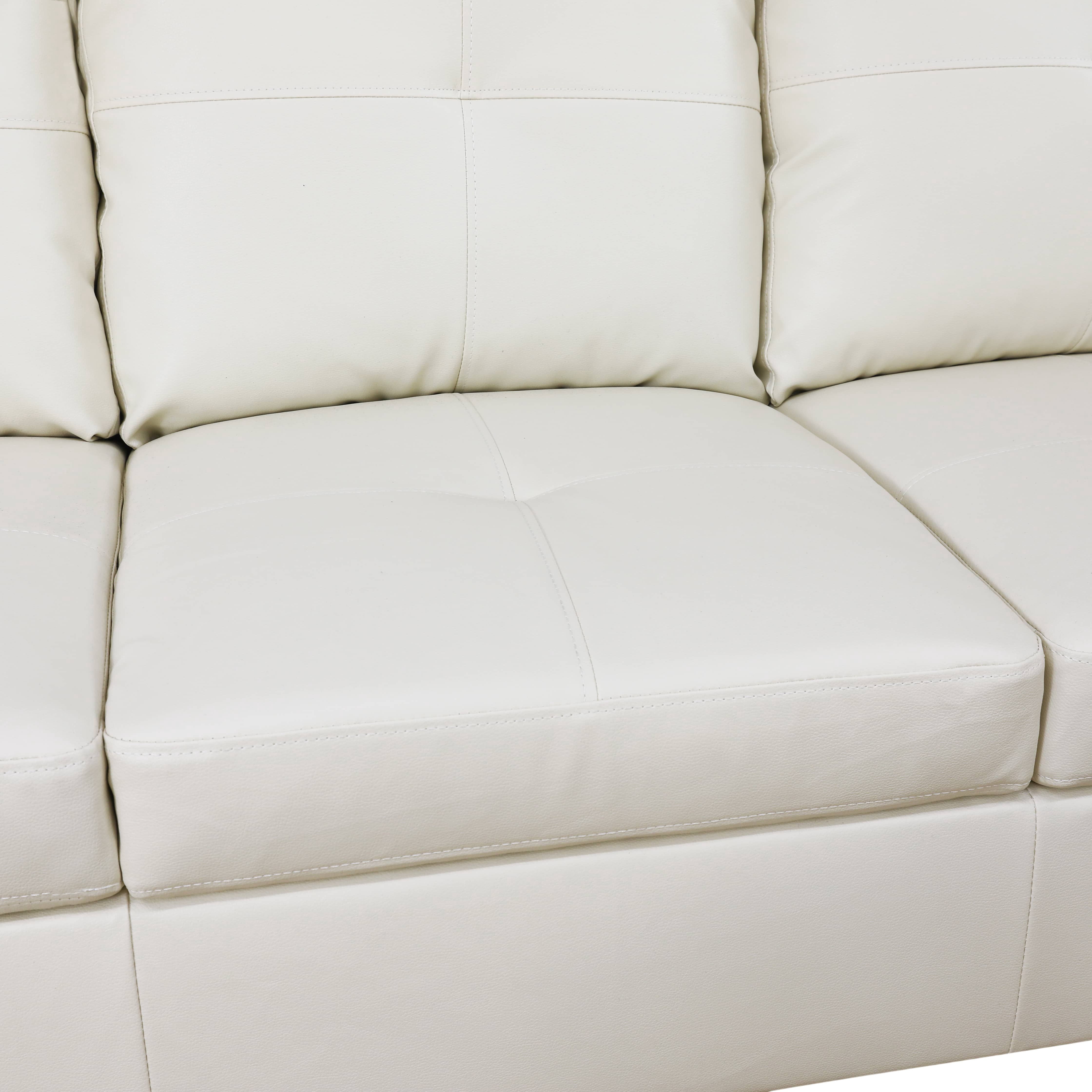 MAYEERTY White Modern 3-Piece Couch Durable Bright Fresh Living Room Vibe